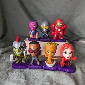 Marvel Avengers McDonald's toys 2020 Purple Falcon Wanda Vision Iron Hulk Groot